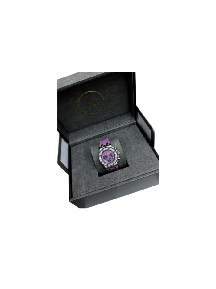Royal Oak Offshore Purple Rubber Strap Quartz Movement Men's Watch【Dial diameter：40mm 】29569675