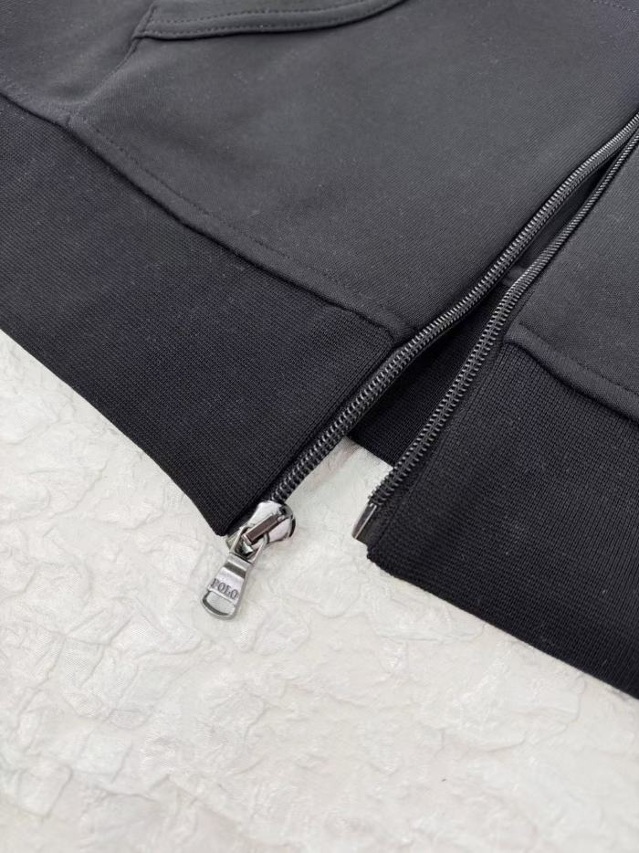 1:1 quality version Small Pony Embroidery Plain Back Cotton Zip Up Hoodie 2 colors 29569817