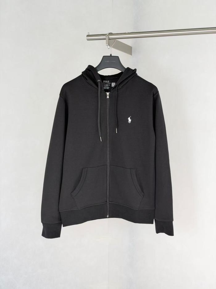 1:1 quality version Small Pony Embroidery Plain Back Cotton Zip Up Hoodie 2 colors 29569817