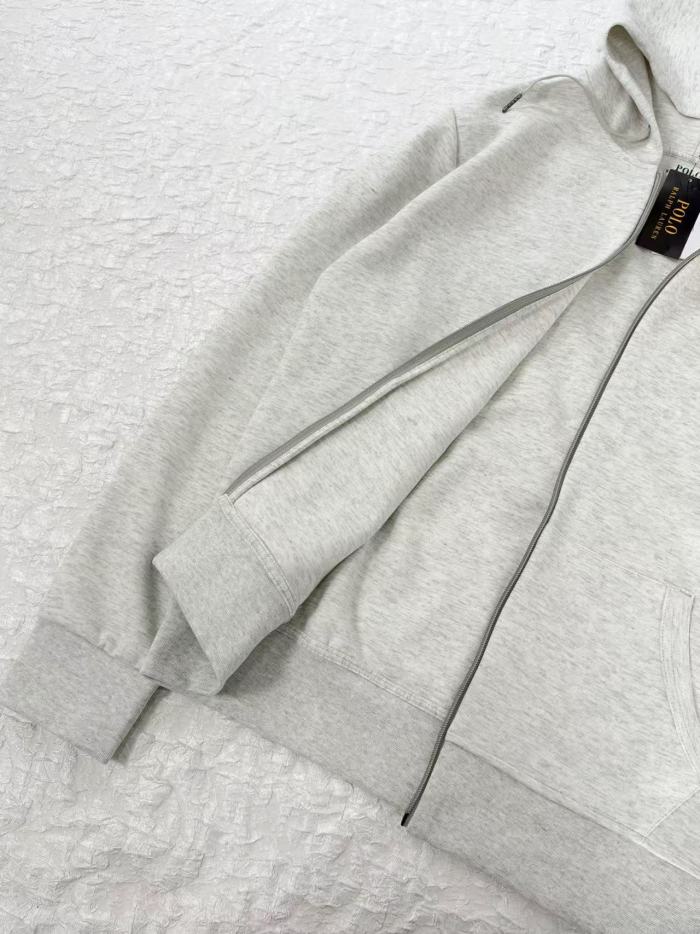 1:1 quality version Small Pony Embroidery Plain Back Cotton Zip Up Hoodie 2 colors 29569817