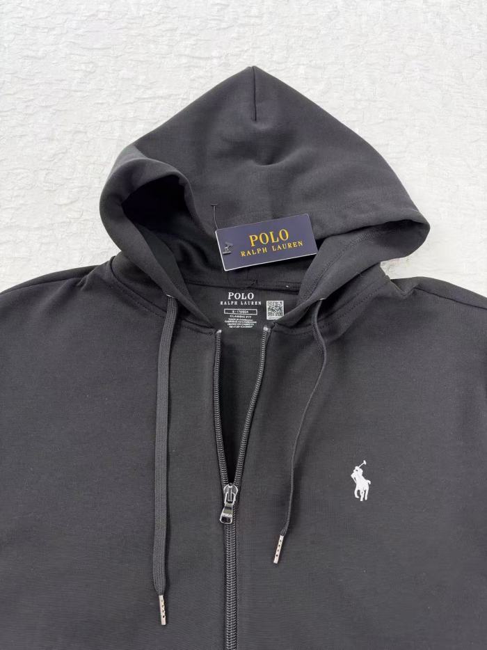 1:1 quality version Small Pony Embroidery Plain Back Cotton Zip Up Hoodie 2 colors 29569817