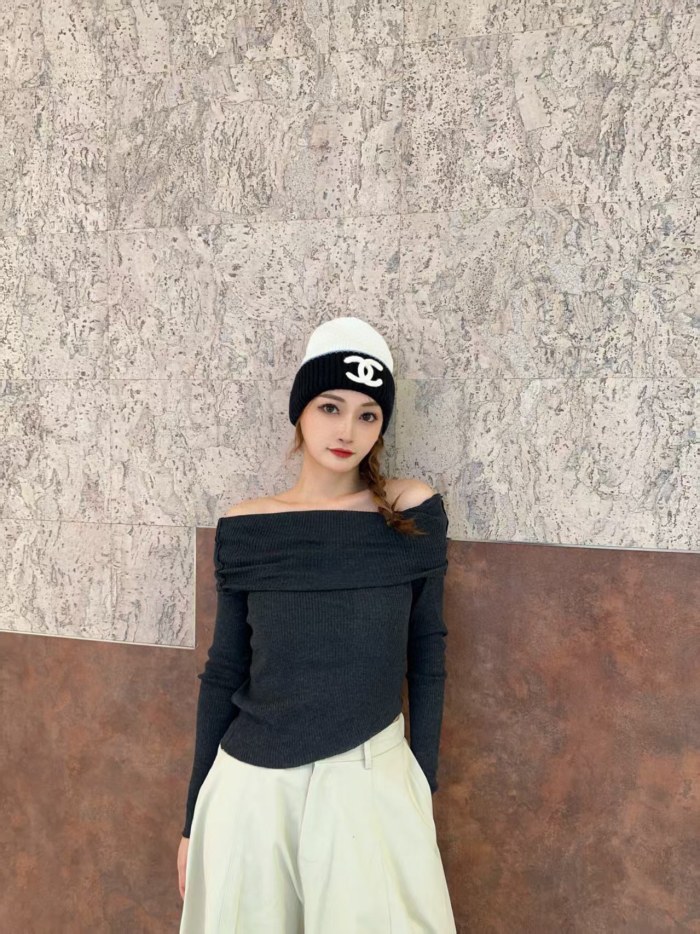 1:1 quality version Stereo Letter Embroidery Contrast Trim Ribbed Wool Beanie 6 colors 29569865