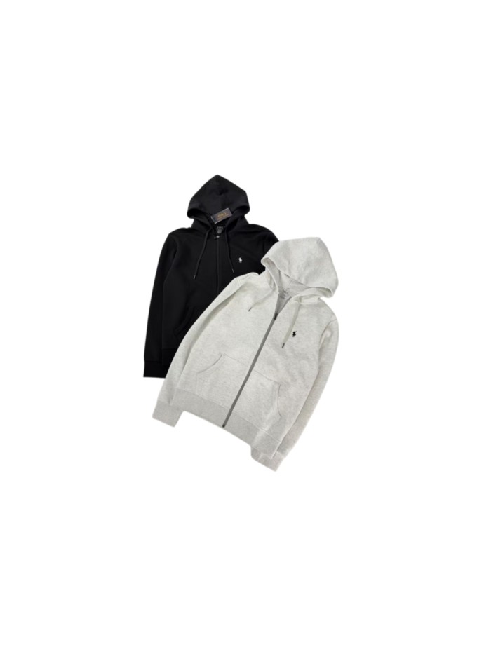 1:1 quality version Small Pony Embroidery Plain Back Cotton Zip Up Hoodie 2 colors 29569817