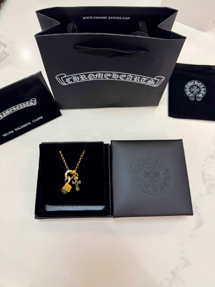 Dice Pendant Black Rhinestone Cross Pendant Gold Plated Necklace 29569606