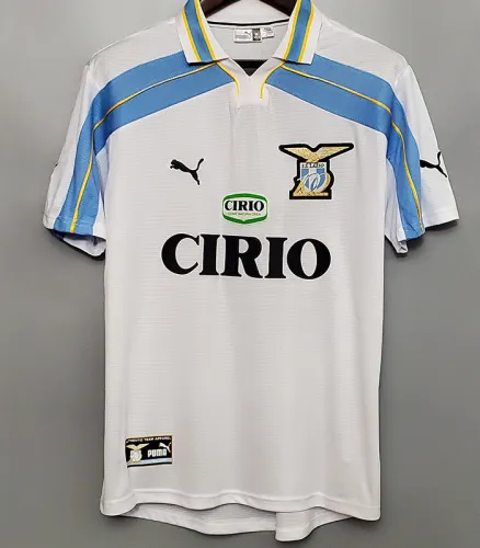 1999-2000 Lazio Centenary White Retro Soccer Jersey