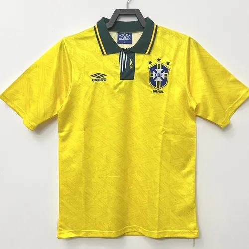 1991-1993 Brazil Home Retro Soccer Jersey