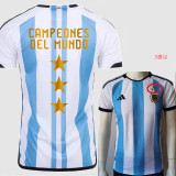 2022-2023 CAMPEONES DEL MUNDO 3 Stars Argentina Home Player Version Retro Soccer Jersey (三星)