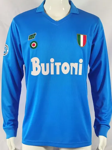 1987-1988 Napoli Home Long Sleeve Retro Soccer Jersey
