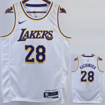22-23 LAKERS HACHIMURA #28 White Top Quality Hot Pressing NBA Jersey(圆领)