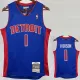 2008-09 Pistons IVERSON #1 Blue Retro Top Quality Hot Pressing NBA Jersey