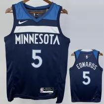 22-23 Timberwolves EDWARDS #5 Blue Top Quality Hot Pressing NBA Jersey