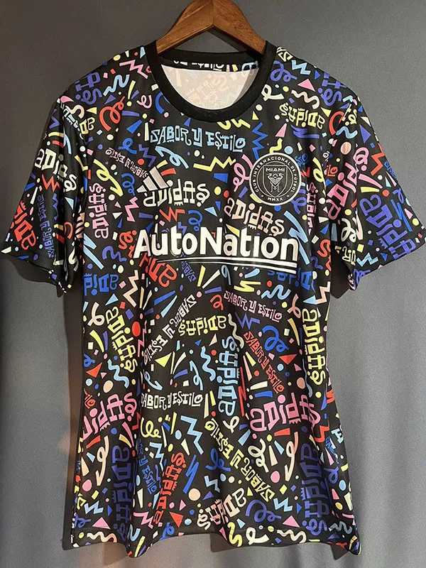 23-24 Inter Miami Blue Black Training Shirts (字母版)