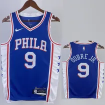 22-23 76ERS OUBRE JR. #9 Blue Top Quality Hot Pressing NBA Jersey (V领）