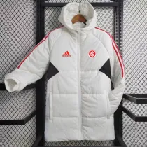 23-24 Internacional White Hooded Cotton Coat Red Edge (红色边) 棉衣