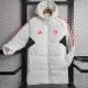 23-24 Internacional White Hooded Cotton Coat Red Edge (红色边) 棉衣