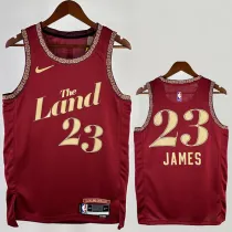 23-24 Cleveland Cavaliers JAMES #23 Red City Edition Top Quality Hot Pressing NBA Jersey