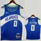 23-24 BUCKS LILLARD #0 Blue City Edition Top Quality Hot Pressing NBA Jersey