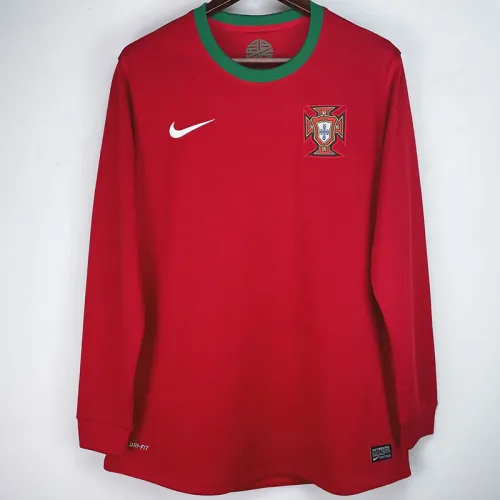 2012 Portugal Away Long Sleeve Retro Soccer Jersey