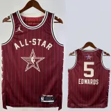 23-24 ALL-STAR EDWARDS #5 Red Top Quality Hot Pressing NBA Jersey