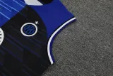 24-25 INT Blue-Black Tank top and shorts suit (条纹)