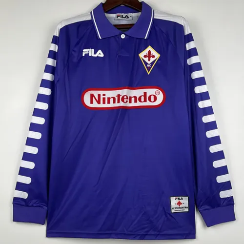 1998-1999 Fiorentina Home Retro Long Sleeve Soccer Jersey