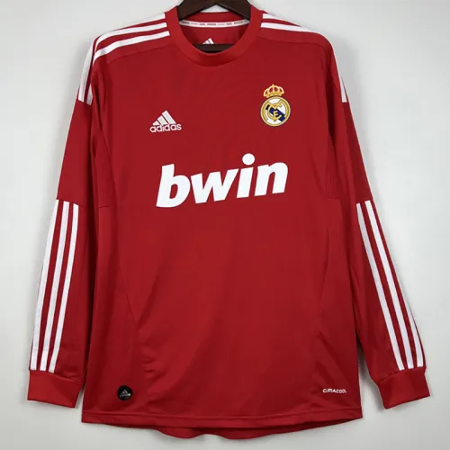 2011-2012 RMA Away Red Long Sleeve Retro Soccer Jersey