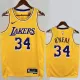 22-23 LAKERS O'NEAL #34 Yellow Top Quality Hot Pressing NBA Jersey(圆领)