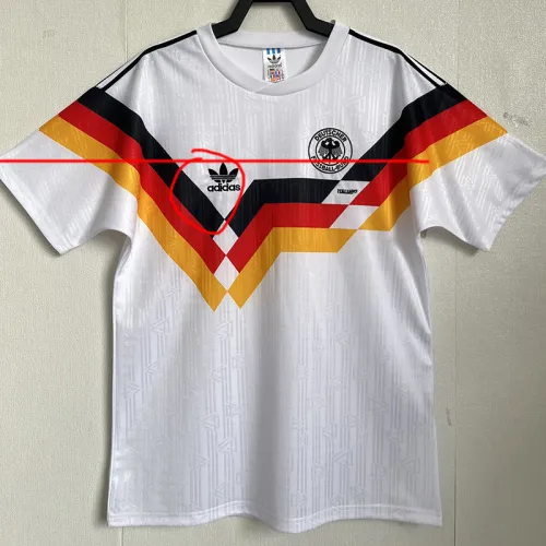 1990 Germany Home White Retro Soccer Jersey