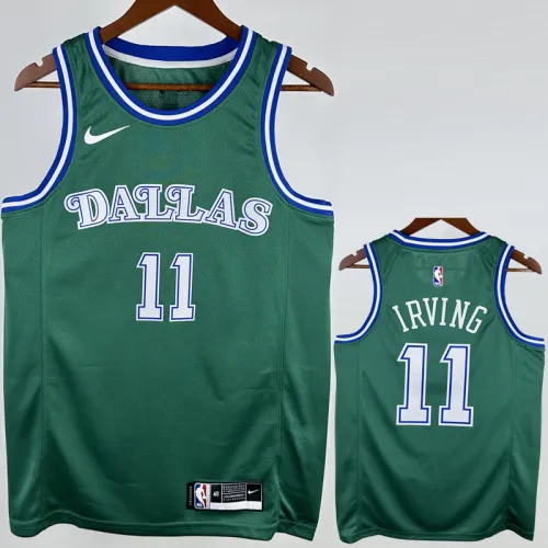 Dallas Mavericks IRVING #11 Green Retro Top Quality Hot Pressing NBA Jersey