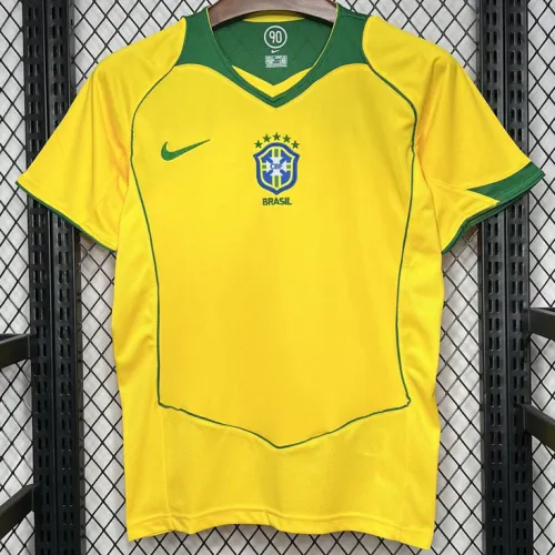 2004 Brazil Home Retro Soccer Jersey