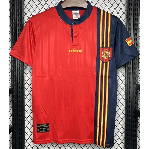 1996 Spain Home Retro Soccer Jersey