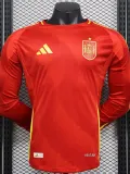 24-25 Spain Home Long Sleeve Player Version Soccer Jersey (长袖球员)