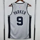 20-21 SA Spurs PARKER #9 Grey Top Quality Hot Pressing NBA Jersey (Trapeze Edition) 飞人版