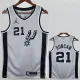 20-21 SA Spurs DUNCAN #21 Grey Top Quality Hot Pressing NBA Jersey (Trapeze Edition) 飞人版