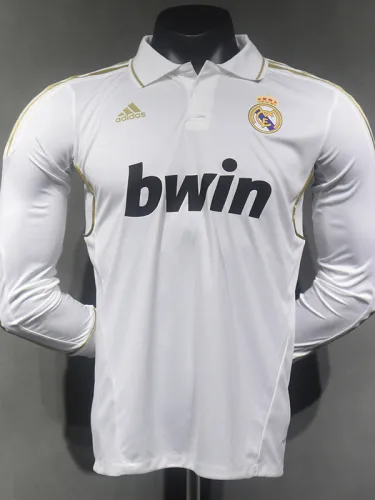 2011-2012 RMA Home Player Version Long Sleeve Retro Soccer Jersey