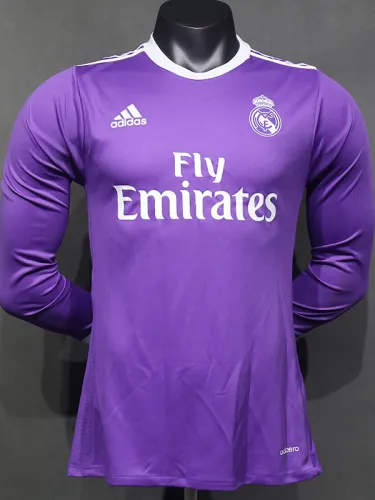 2016-2017 RMA Away Player Version Long Sleeve Retro Soccer Jersey