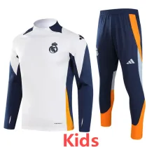 24-25 RMA White Kids Long Sleeve Training Tracksuit (童装)