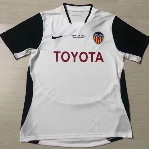2003-2004 Valencia Home Retro Soccer Jersey *