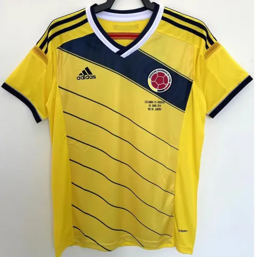 2014 Colombia Home Retro Soccer Jersey