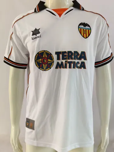 1999-2000 Valencia Home Retro Soccer Jersey