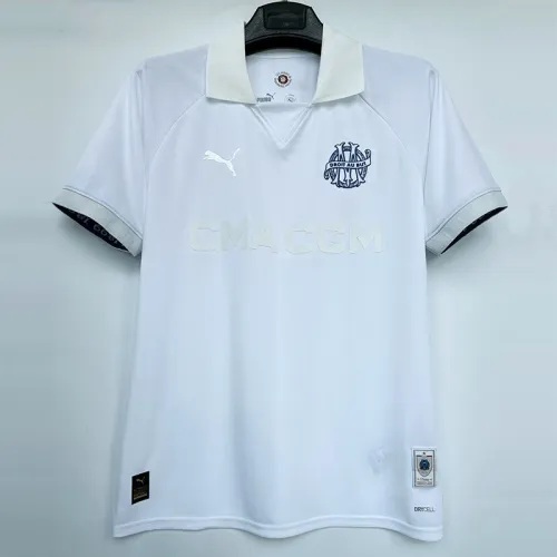 24-25 Marseille White 125th Anniversary Fans Soccer Jersey