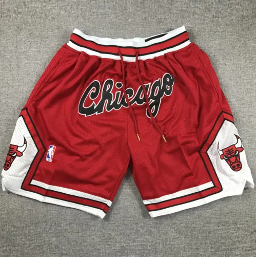 BULLS Red City Edition Top Quality NBA Pocket Pants #C