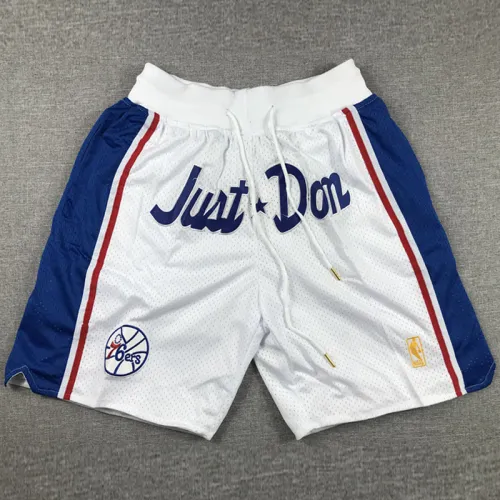 76ERS Justdon White City Edition Top Quality NBA Pocket Pants * 76