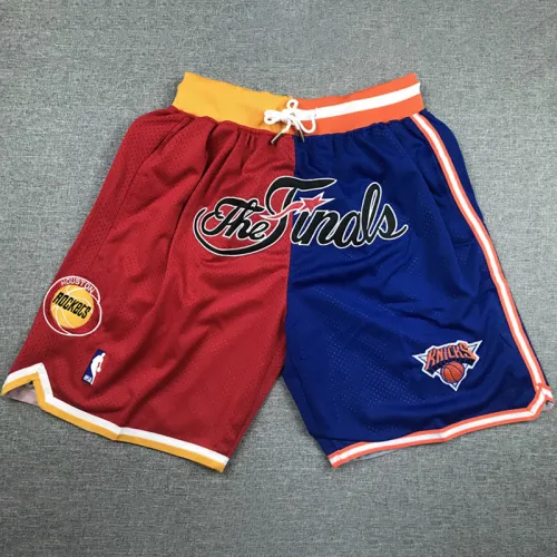 Rockets Knicks Red blue City Edition Top Quality NBA Pocket Pants *
