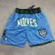 TIMBERWOLVES Light blue City Edition Top Quality NBA Pocket Pants #森林狼