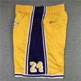 Bryant Yellow City Edition Top Quality NBA Pocket Pants *科比
