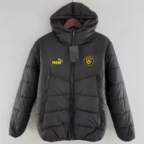24-25 Man City Black Hooded Cotton Coat #棉衣
