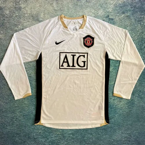 2006-2007 Man Utd Away Long sleeve Retro soccer jersey