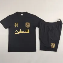 24-25 Palestina FC Black Anniversary Edition Kids Soccer Jersey (金色广告)