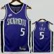 24-25 KINGS FOX #5 Purple Retro Top Quality Hot Pressing NBA Jersey(V领）
